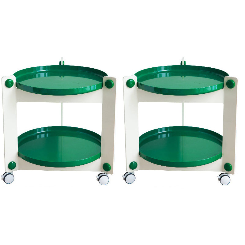 Plastic Round Accent Side 25.59" Wide Table Corner Table with Wheel