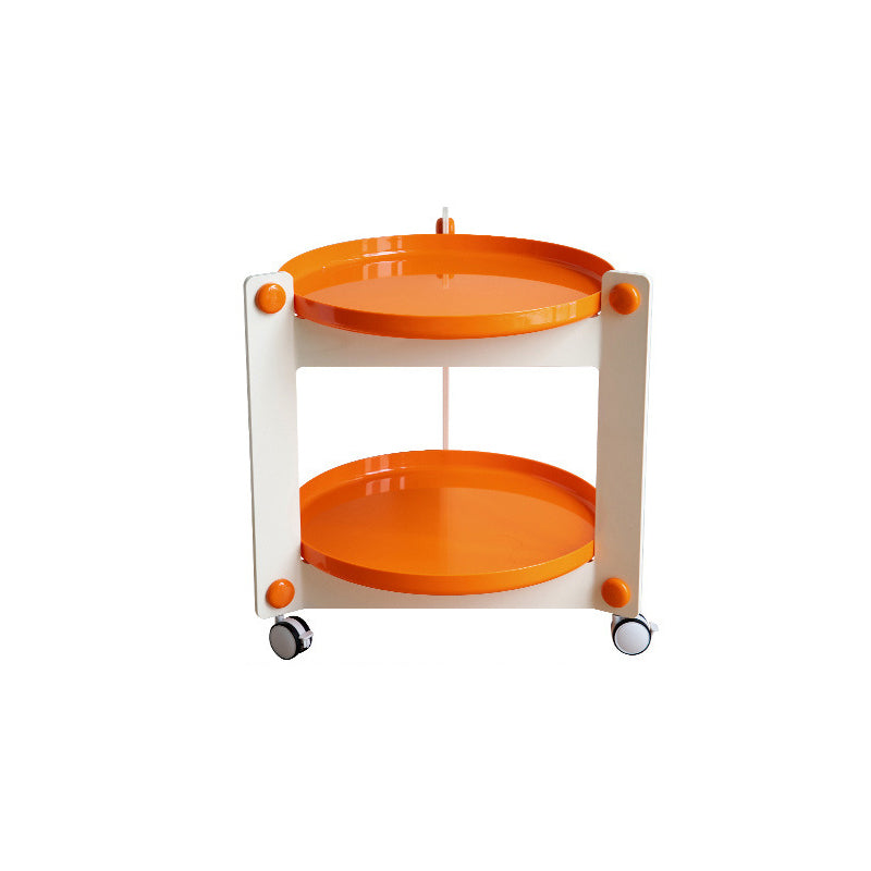 Plastic Round Accent Side 25.59" Wide Table Corner Table with Wheel