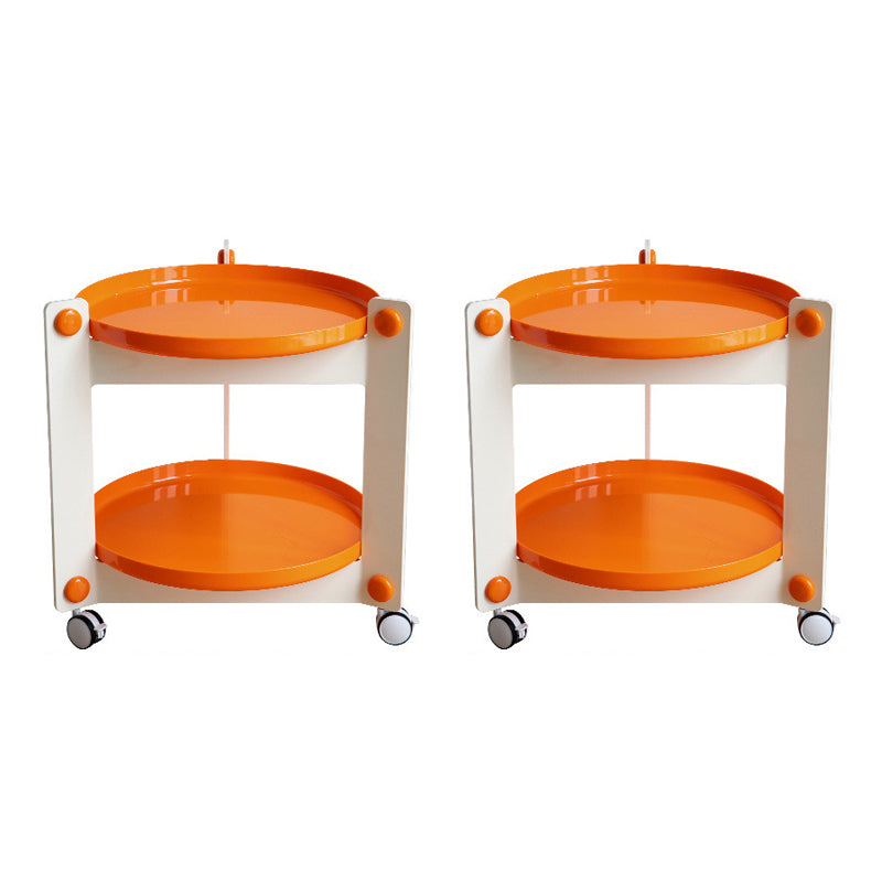 Plastic Round Accent Side 25.59" Wide Table Corner Table with Wheel