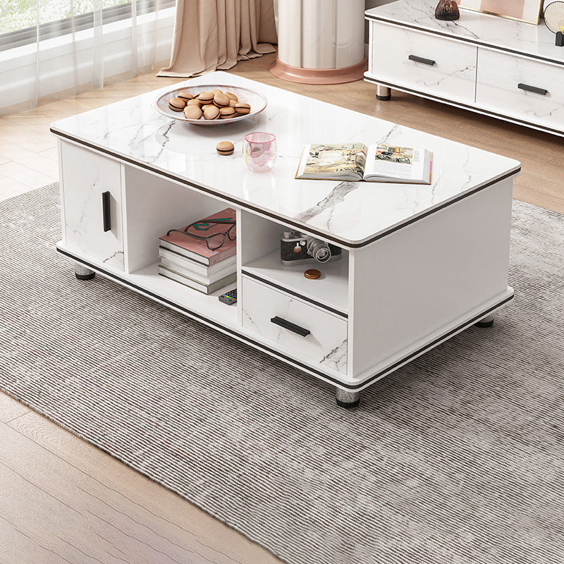 Artificial Wood Coffee or End Table Rectangular Coffee Table with Storage