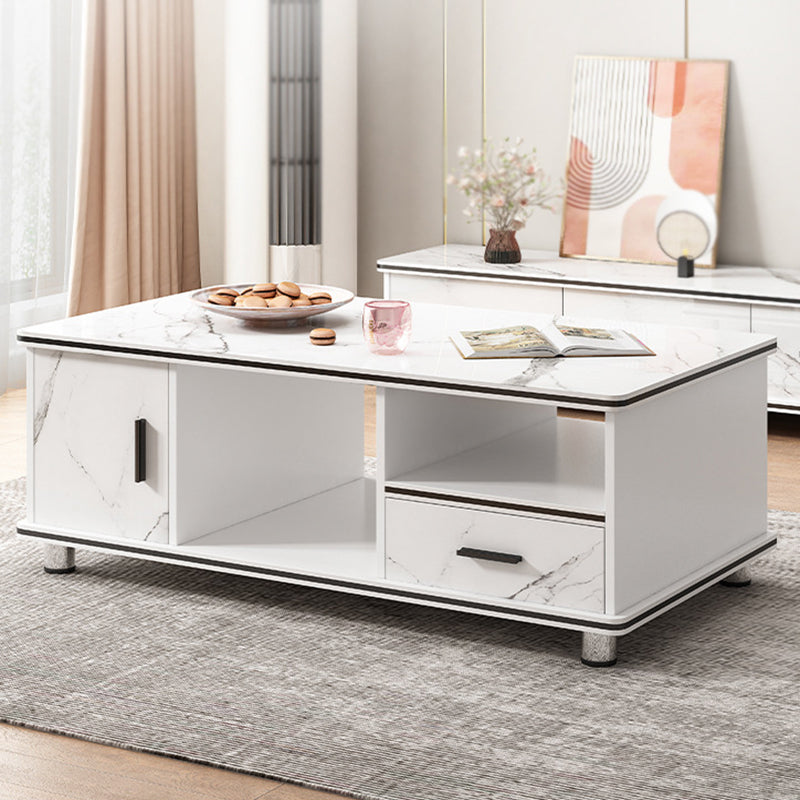 Artificial Wood Coffee or End Table Rectangular Coffee Table with Storage