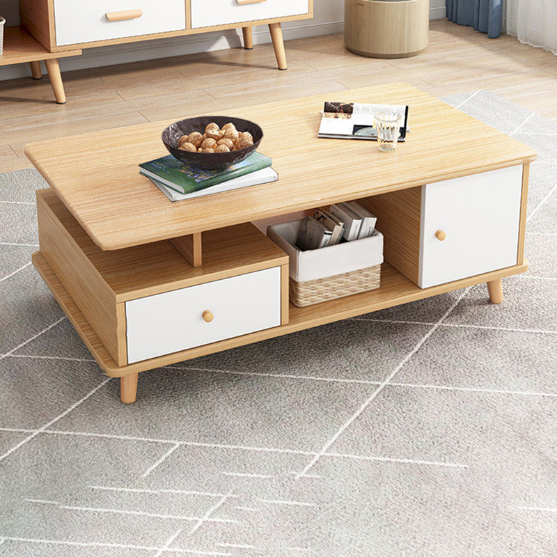 Artificial Wood Coffee or End Table Rectangular Coffee Table with Storage