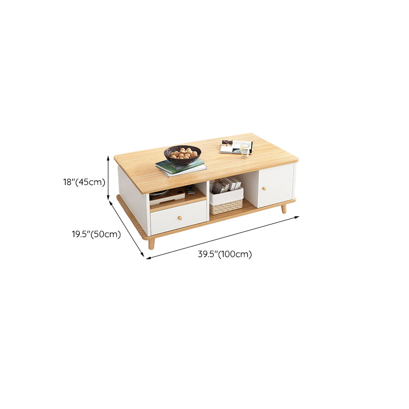 Artificial Wood Coffee or End Table Rectangular Coffee Table with Storage
