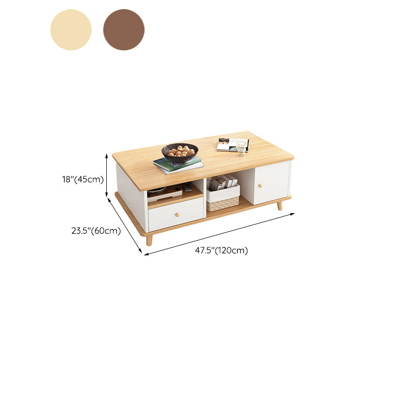 Artificial Wood Coffee or End Table Rectangular Coffee Table with Storage