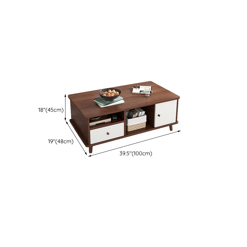 Artificial Wood Coffee or End Table Rectangular Coffee Table with Storage