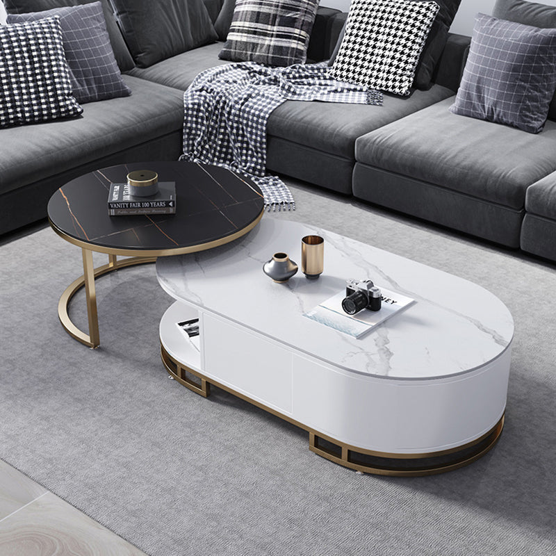 No Distressing Glam Side Table Living Room End Table with 3 Drawers