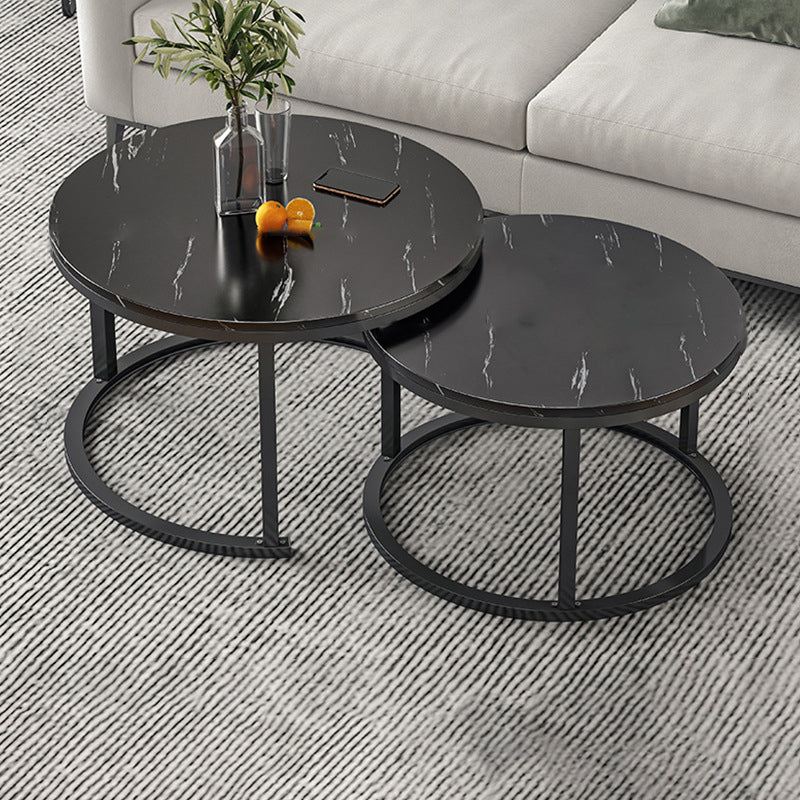 Round Coffee Or End Table Glam Drum Coffee Table in Black and White