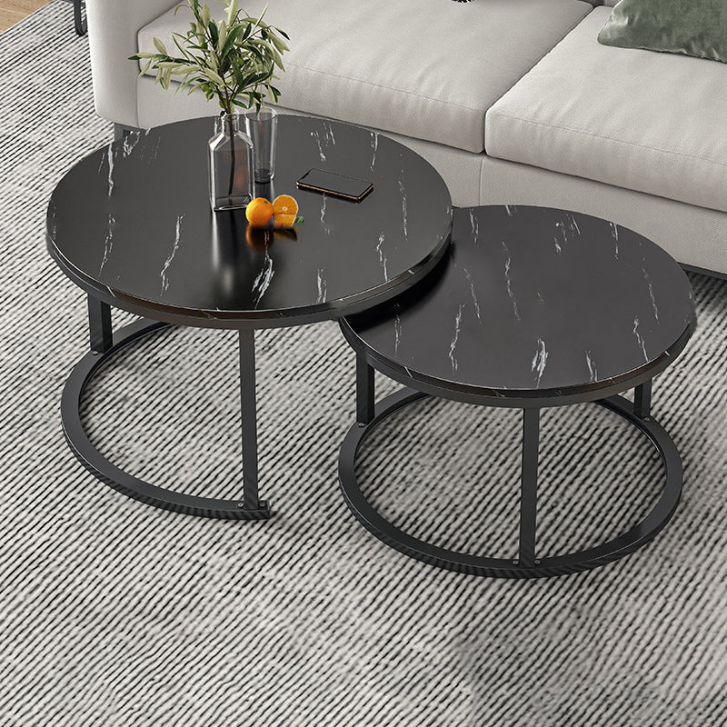 Round Coffee Or End Table Glam Drum Coffee Table in Black and White