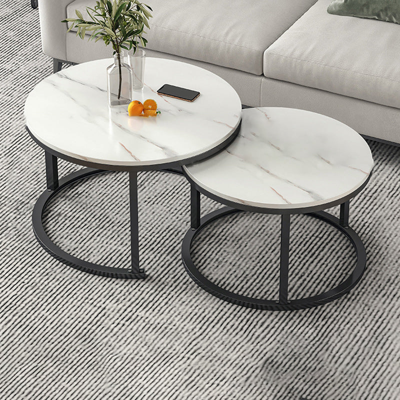 Round Coffee Or End Table Glam Drum Coffee Table in Black and White