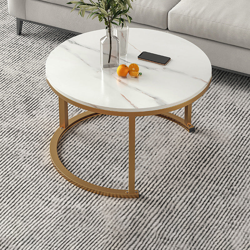 Round Coffee Or End Table Glam Drum Coffee Table in Black and White