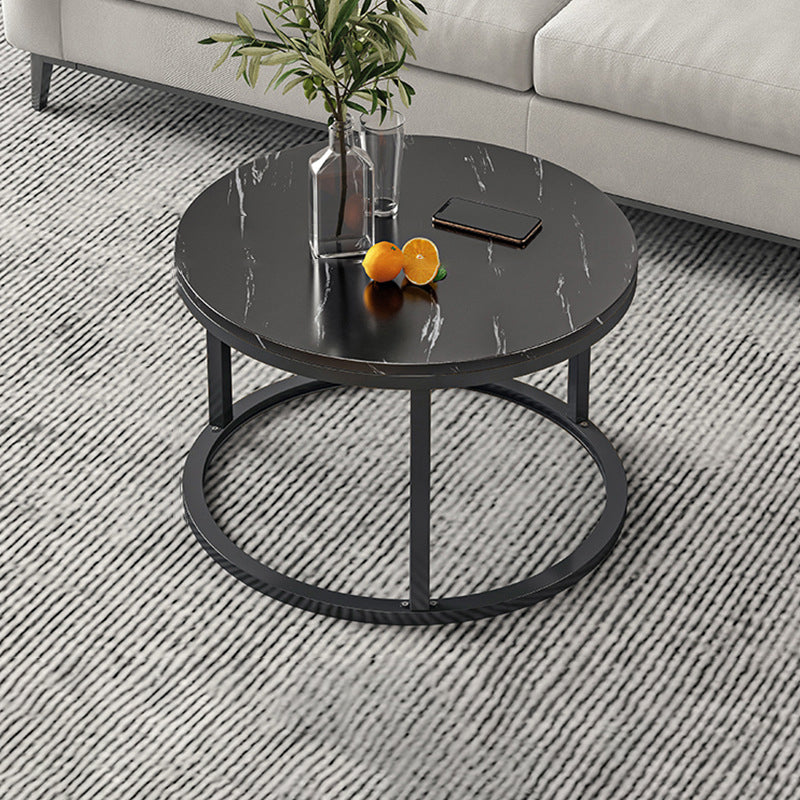 Round Coffee Or End Table Glam Drum Coffee Table in Black and White