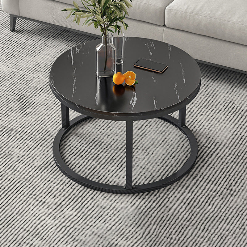 Round Coffee Or End Table Glam Drum Coffee Table in Black and White