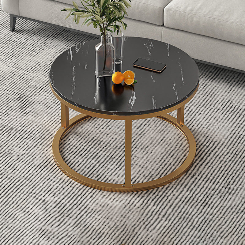 Round Coffee Or End Table Glam Drum Coffee Table in Black and White