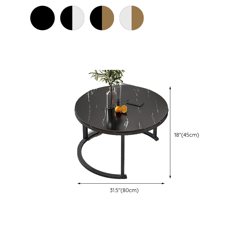 Round Coffee Or End Table Glam Drum Coffee Table in Black and White