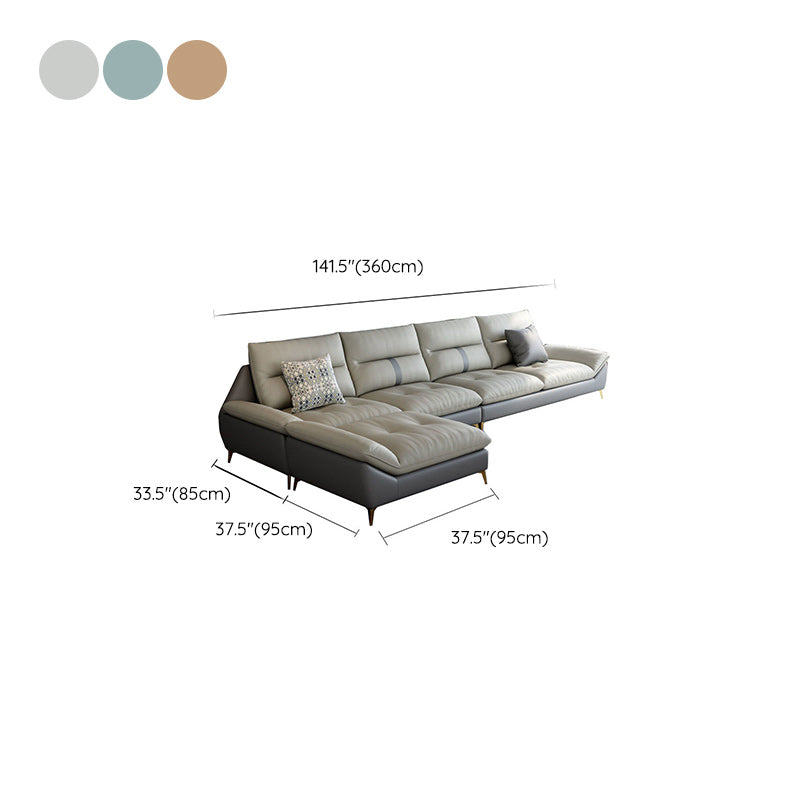 70" Wide Contemporary Sectional Sofa Leather Modular Sectional