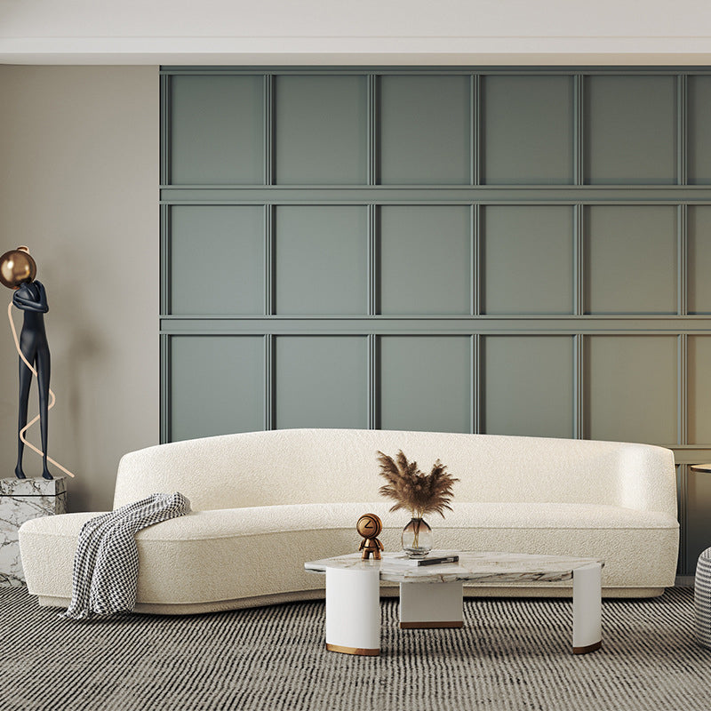 30" Wide Contemporary Sectional Sofa Fabric Curved Corner Sectional