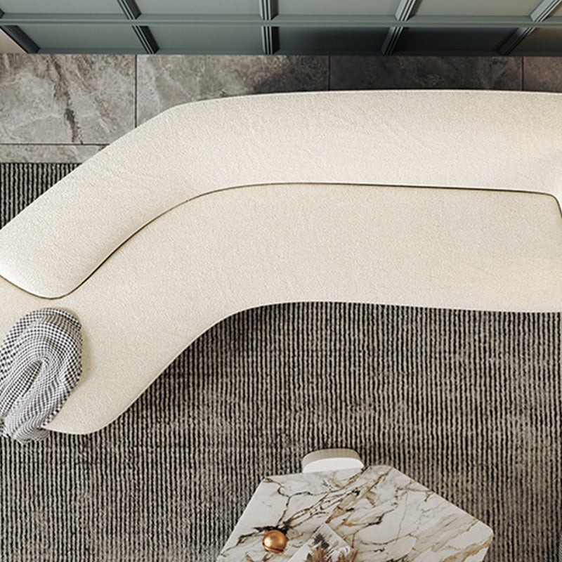 30" Wide Contemporary Sectional Sofa Fabric Curved Corner Sectional