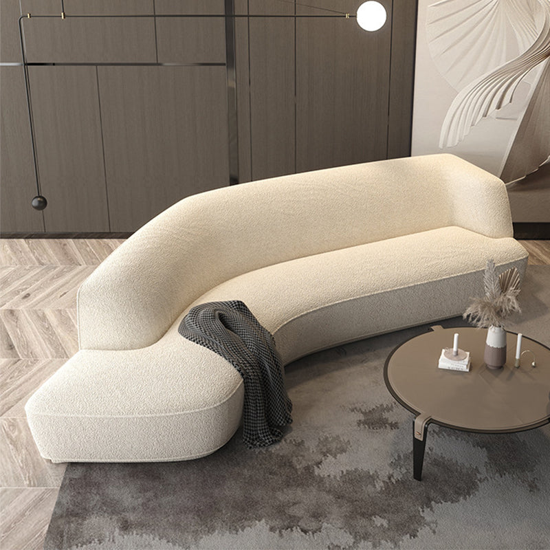 30" Wide Contemporary Sectional Sofa Fabric Curved Corner Sectional