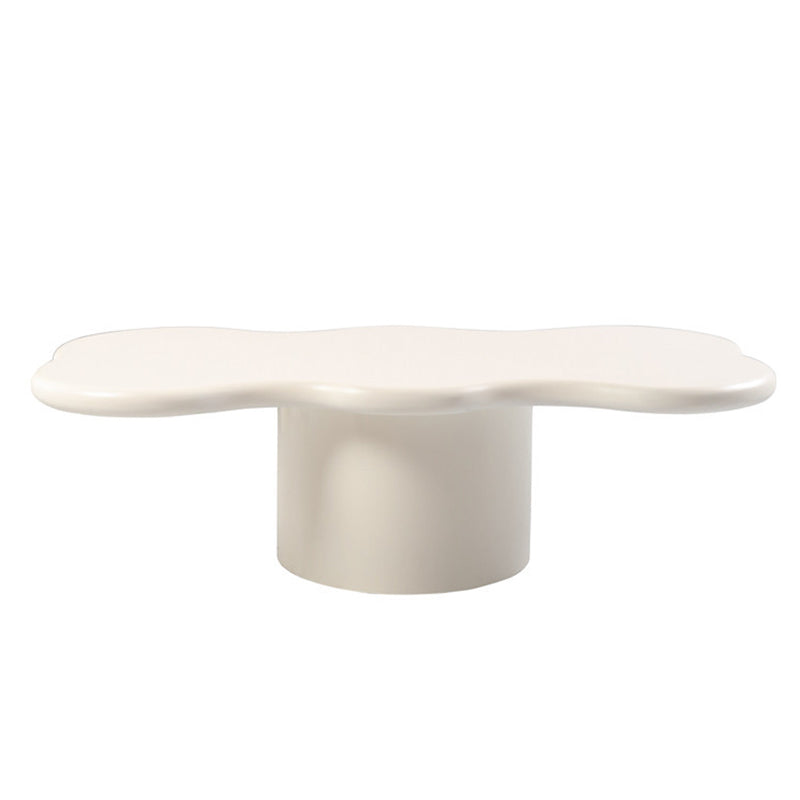 Scandinavian Free Form Coffee Table White Wooden Cocktail Table with 4 Legs