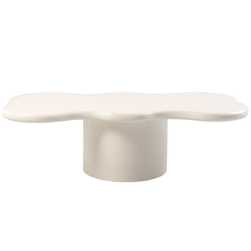 Scandinavian Free Form Coffee Table White Wooden Cocktail Table with 4 Legs