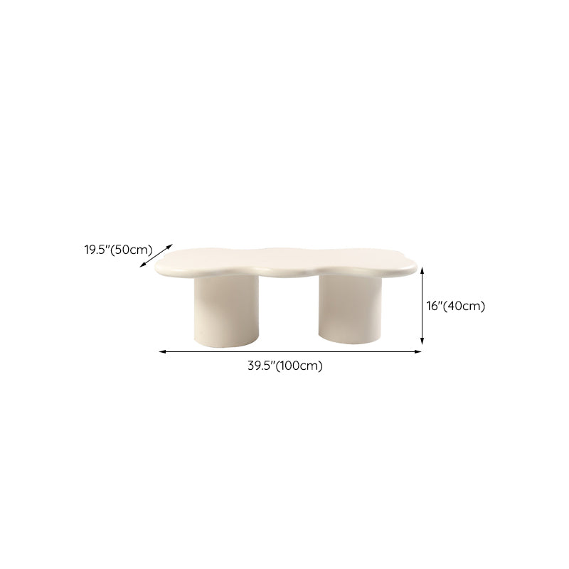 Scandinavian Free Form Coffee Table White Wooden Cocktail Table with 4 Legs