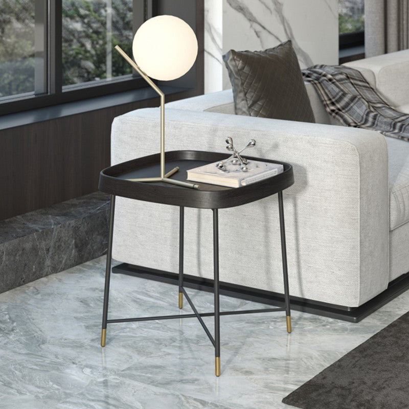 Modern Solid Wood End Table Cross Legs Corner Table for Living Room