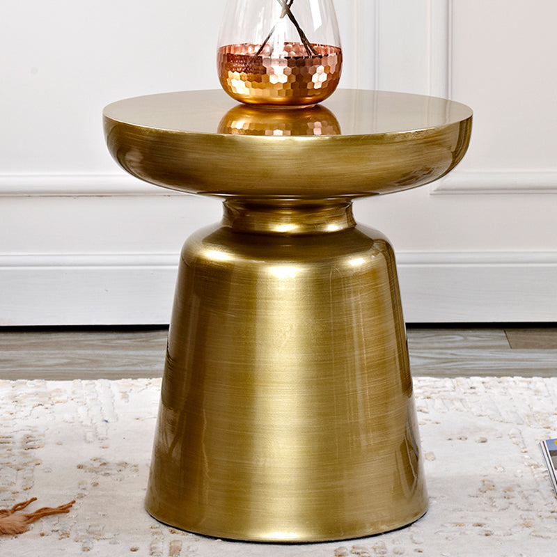 Mid-Century Metal Round End Table Pedestal Sofa Corner Table