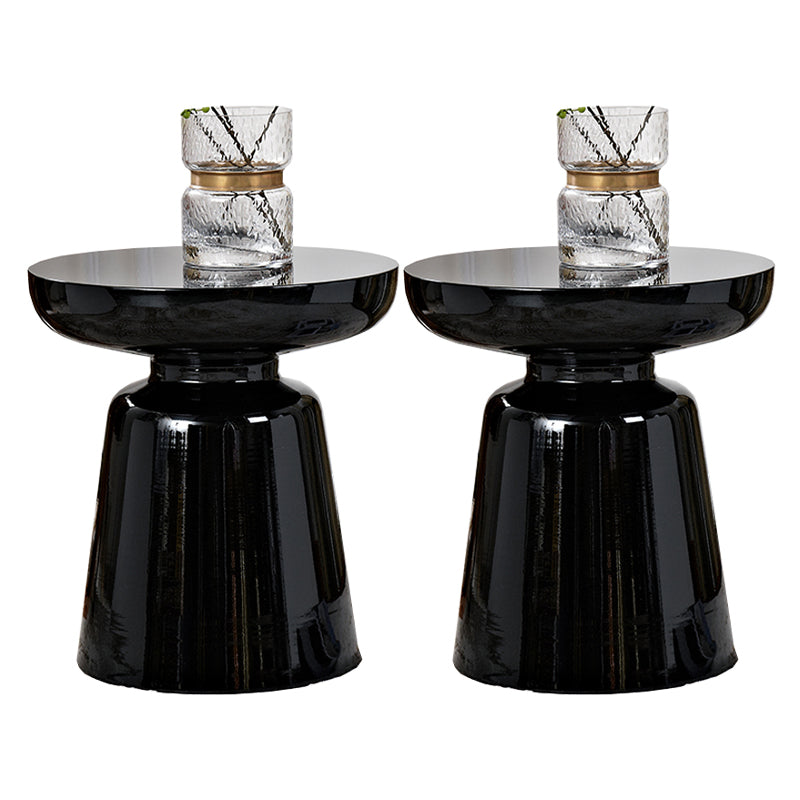 Mid-Century Metal Round End Table Pedestal Sofa Corner Table