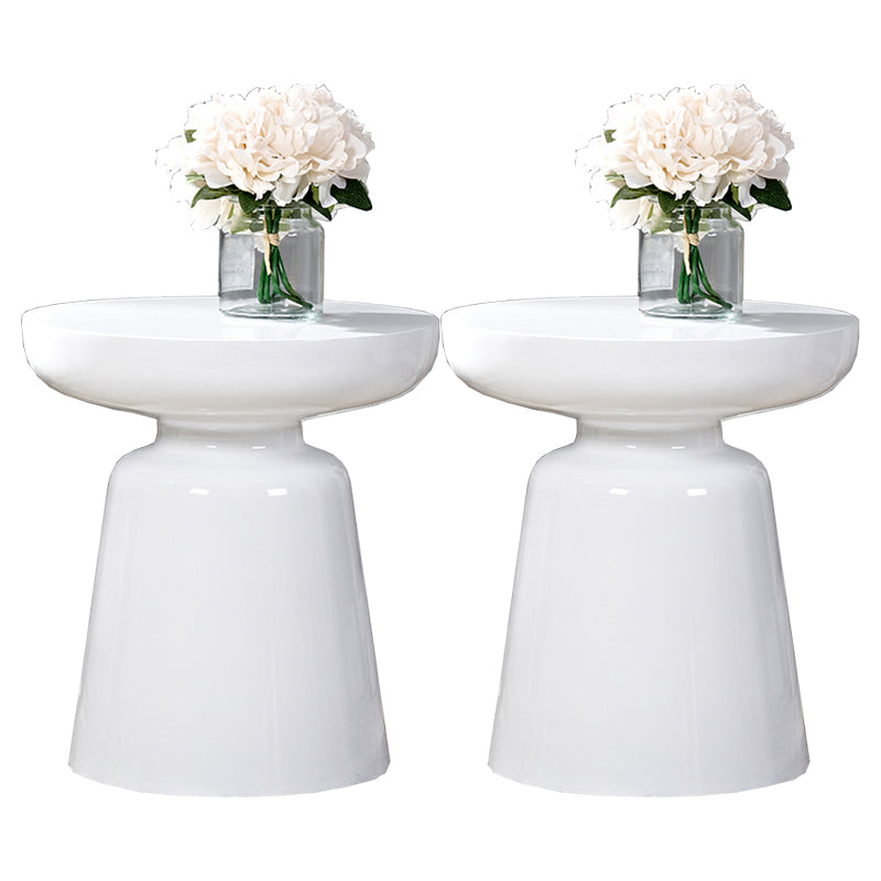 Mid-Century Metal Round End Table Pedestal Sofa Corner Table