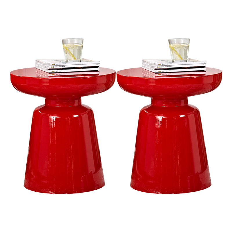 Mid-Century Metal Round End Table Pedestal Sofa Corner Table