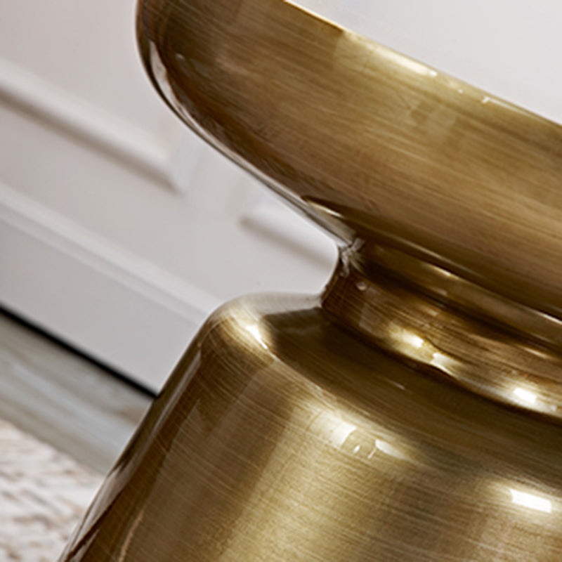Mid-Century Metal Round End Table Pedestal Sofa Corner Table