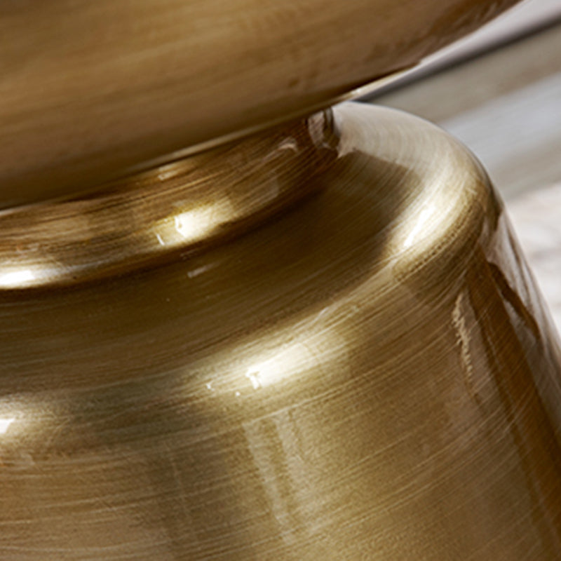 Mid-Century Metal Round End Table Pedestal Sofa Corner Table