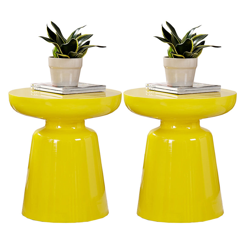 Mid-Century Metal Round End Table Pedestal Sofa Corner Table