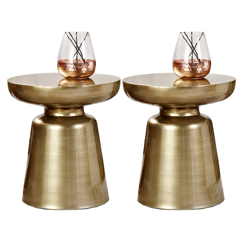 Mid-Century Metal Round End Table Pedestal Sofa Corner Table