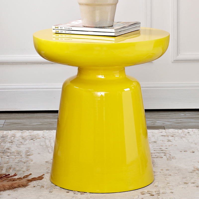 Mid-Century Metal Round End Table Pedestal Sofa Corner Table