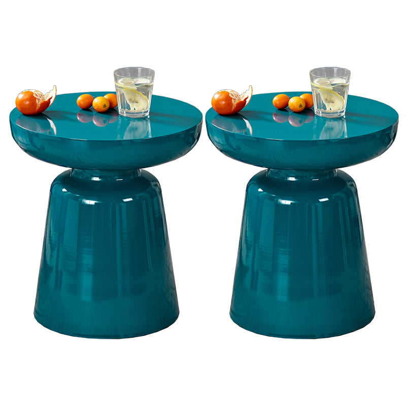 Mid-Century Metal Round End Table Pedestal Sofa Corner Table