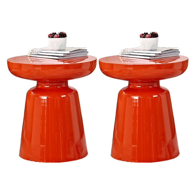 Mid-Century Metal Round End Table Pedestal Sofa Corner Table