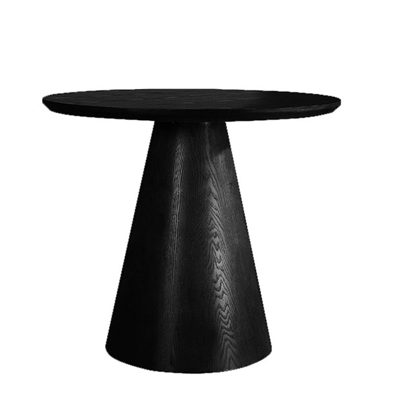 Contemporary Wood Side Table Pedestal Round Living Room Table