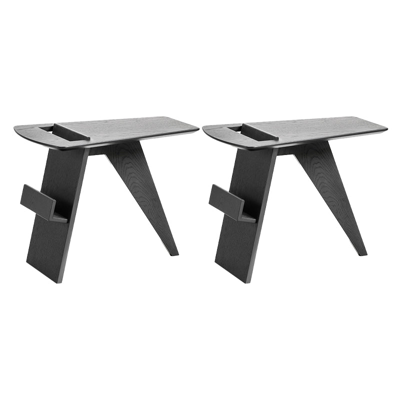 Solid Wood Abstract Side Table Natural/Black 22.44 inch Wide End Table