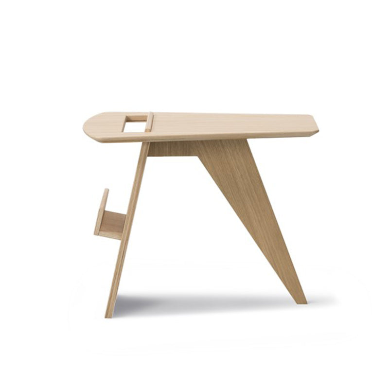 Solid Wood Abstract Side Table Natural/Black 22.44 inch Wide End Table