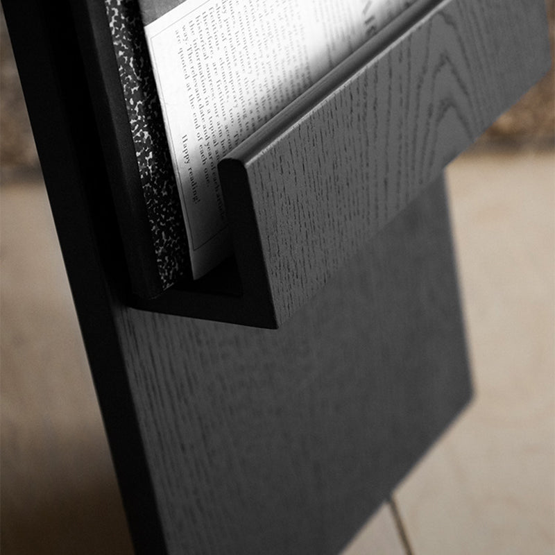 Solid Wood Abstract Side Table Natural/Black 22.44 inch Wide End Table