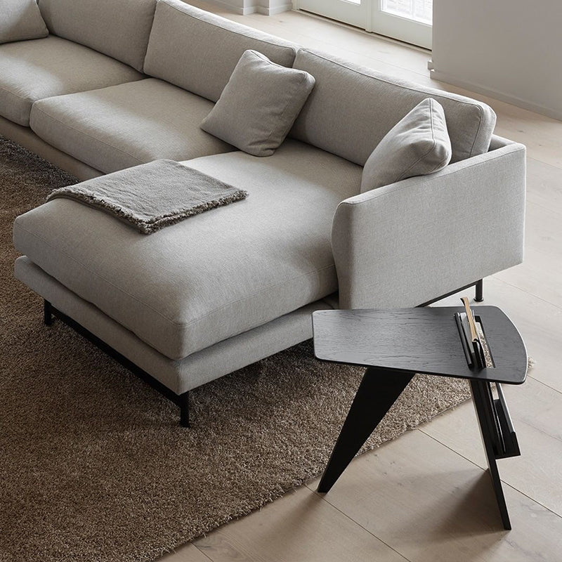 Solid Wood Abstract Side Table Natural/Black 22.44 inch Wide End Table