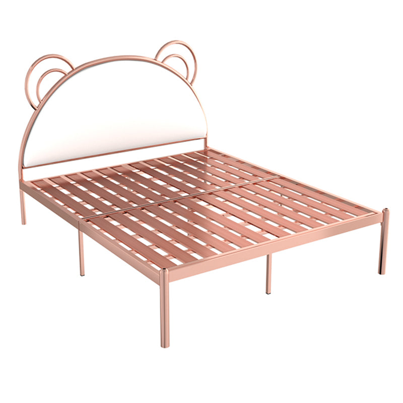 Glam Metal Frame Standard Bed, with Headboard Bed for Bedroom