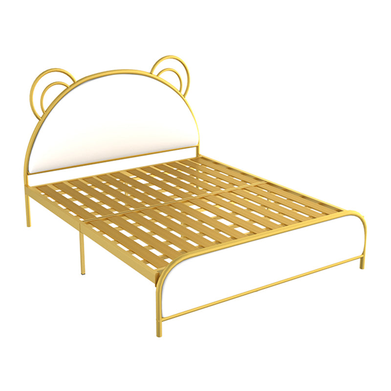 Glam Metal Frame Standard Bed, with Headboard Bed for Bedroom