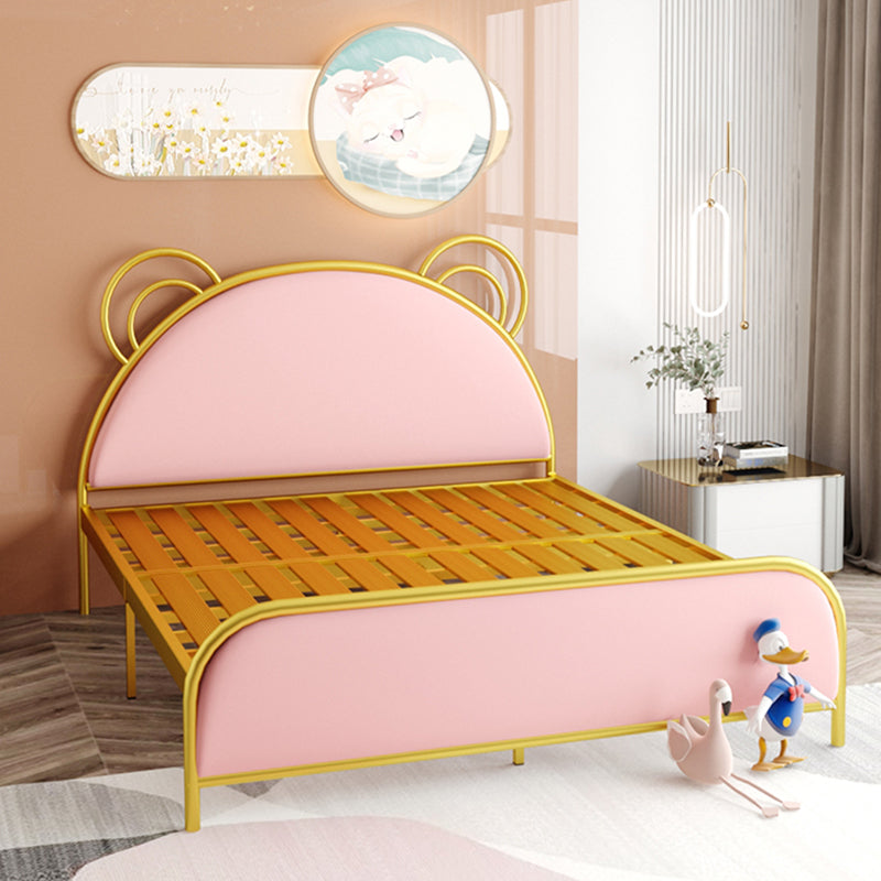 Glam Metal Frame Standard Bed, with Headboard Bed for Bedroom