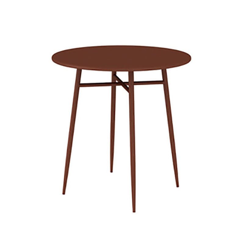 Modern Metallic Finish Dining Table Set 1/3/5 Pcs Metal Dining Set