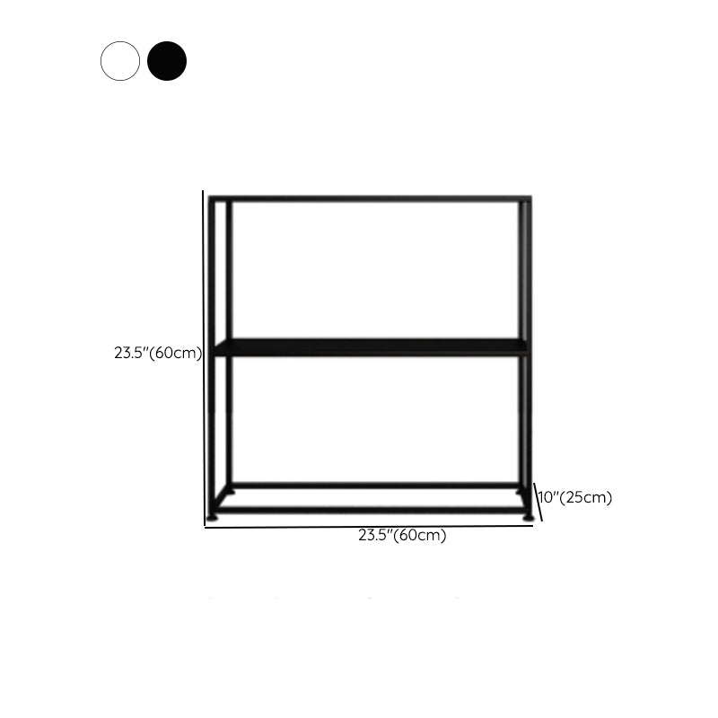 Metal Etagere Bookshelf Contemporary Open Back Bookcase with Shelves