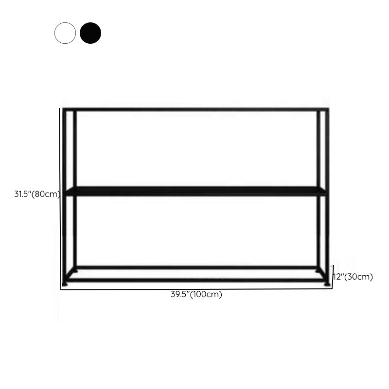 Metal Etagere Bookshelf Contemporary Open Back Bookcase with Shelves