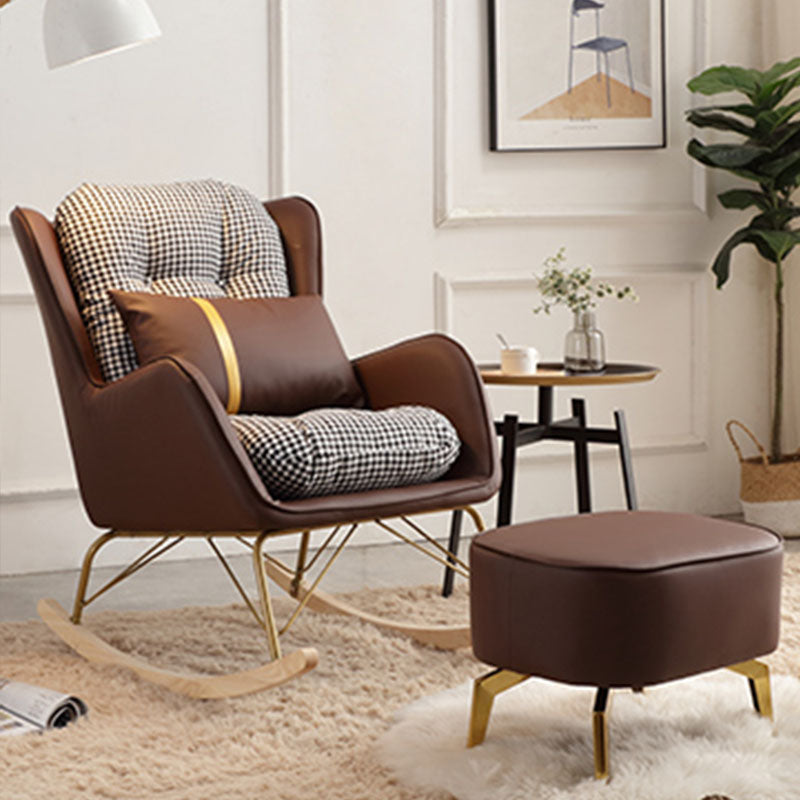 Luxurious Recliner Living Room Lazy Fabric Soft Upholstered Rocking Chairs