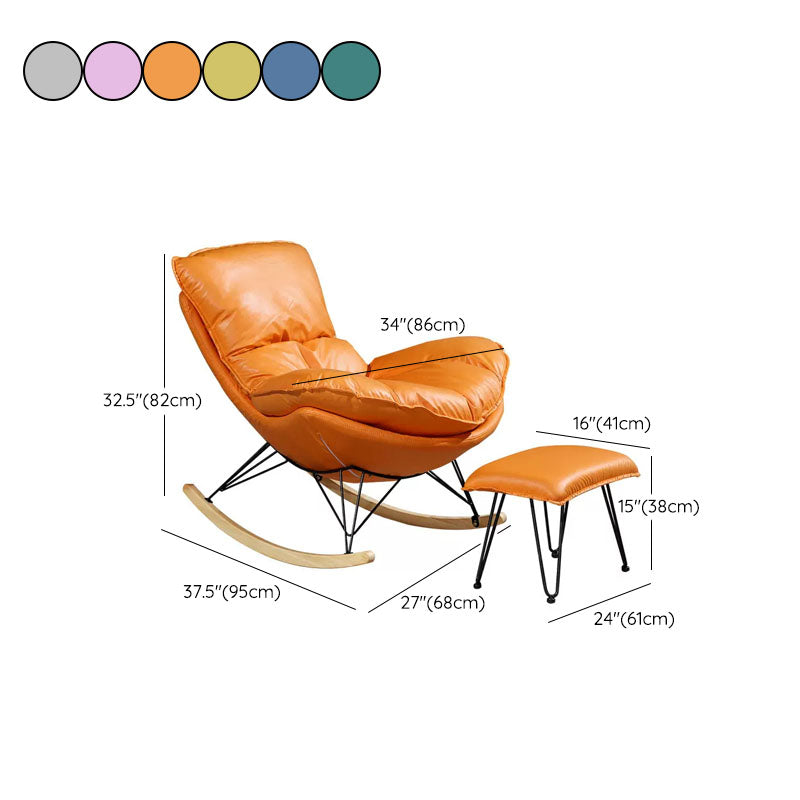Modern Lazy Sofa Chair Iron Base Rocking Chair in Living Room